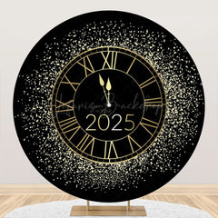 Lofaris Dazzling Gold Clock New Year Round Backdrop For Party