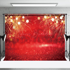 Lofaris Dazzling Gold Red Bokeh New Year Backdrop For Party