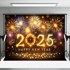 Lofaris Dazzling Golden 2025 Happy New Year Photo Backdrop