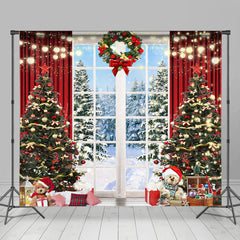 Lofaris Decorative Wreath Indoor Window Christmas Backdrop