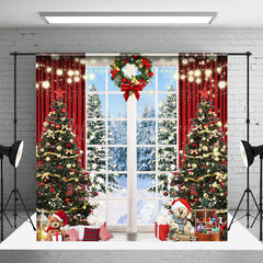 Lofaris Decorative Wreath Indoor Window Christmas Backdrop