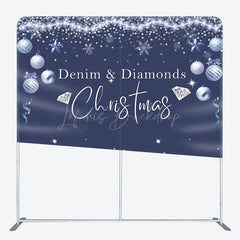 Lofaris Denim Diamonds Glitter Square Arch Fabric Backdrop