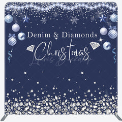 Lofaris Denim Diamonds Glitter Square Arch Fabric Backdrop