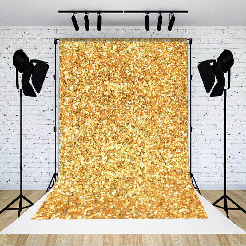 Lofaris Dense Bright Gold Dots Twinkling Photo Backdrop