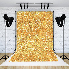 Lofaris Dense Bright Gold Dots Twinkling Photo Backdrop