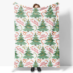 Lofaris Dense Christmas Trees Personalized Name Blanket