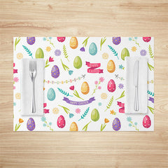 Lofaris Dense Colorful Eggs Floral Easter Set Of 4 Placemats