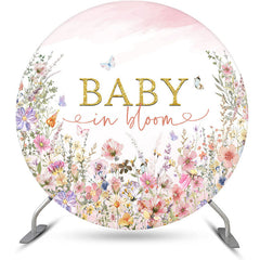 Lofaris Dense Colorful Wildflower Round Baby Shower Backdrop