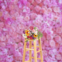 Lofaris Dense Pink Flowers Wedding Female Photo Backdrop