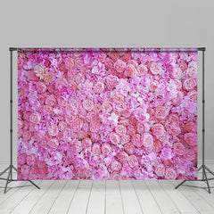 Lofaris Dense Pink Flowers Wedding Female Photo Backdrop