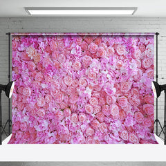 Lofaris Dense Pink Flowers Wedding Female Photo Backdrop