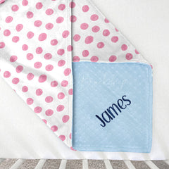 Lofaris Dense Pink Polka Dots Minky Baby Blanket For Girls