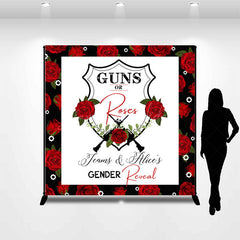 Lofaris Dense Red Rose Custom Name Gender Reveal Backdrop