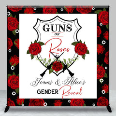 Lofaris Dense Red Rose Custom Name Gender Reveal Backdrop