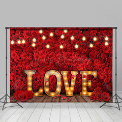 Lofaris Dense Red Rose Love Valentines Day Room Set Backdrop