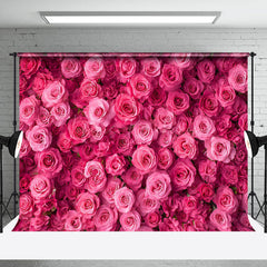 Lofaris Dense Romantic Hot Pink Rose Valentines Day Backdrop