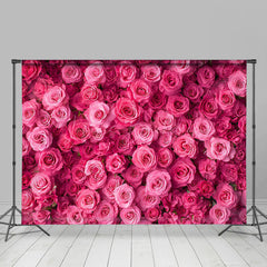 Lofaris Dense Romantic Hot Pink Rose Valentines Day Backdrop