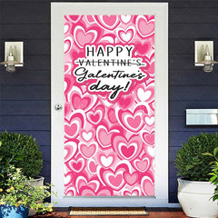 Lofaris Dense Romantic Pink Hearts Valentines Day Door Cover