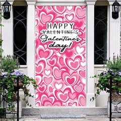 Lofaris Dense Romantic Pink Hearts Valentines Day Door Cover