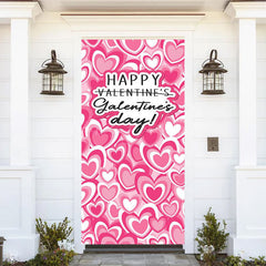 Lofaris Dense Romantic Pink Hearts Valentines Day Door Cover