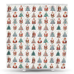 Lofaris Dense Trees Santa Claus Christmas Shower Curtain