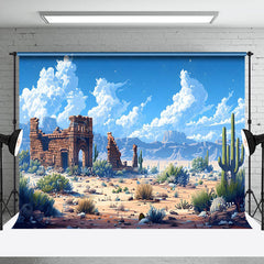 Lofaris Desert Ruins Mountain Blue Sky Scene Photo Backdrop