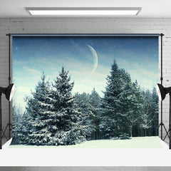 Lofaris Dim Cold Evening Snow Forest Moon Winter Backdrop