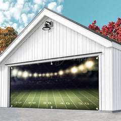 Lofaris Dim Light Football Field Grass Garage Door Banner