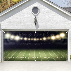 Lofaris Dim Light Football Field Grass Garage Door Banner