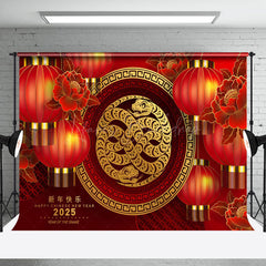 Lofaris Double Head Snake Red Lantern Chinese Year Backdrop