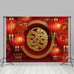 Lofaris Double Head Snake Red Lantern Chinese Year Backdrop