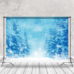 Lofaris Dream Blue Wonderland Cedar Snowflake Winter Backdrop