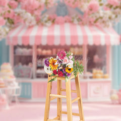 Lofaris Dreamlike Colorful Dessert Shop Cake Smash Backdrop