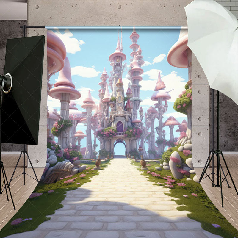 Lofaris Dreamlike Fairy Tale Castle Path Cake Smash Backdrop