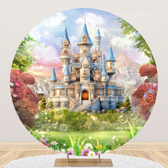 Lofaris Dreamy Castle Spring Scenery Party Round Backdrop