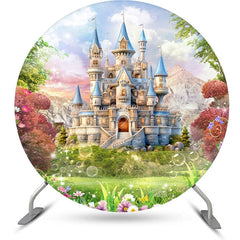 Lofaris Dreamy Castle Spring Scenery Party Round Backdrop