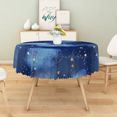 Lofaris Dreamy Night Sky Giant Moon Starry Rectangle Tablecloth