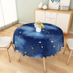 Lofaris Dreamy Night Sky Giant Moon Starry Rectangle Tablecloth