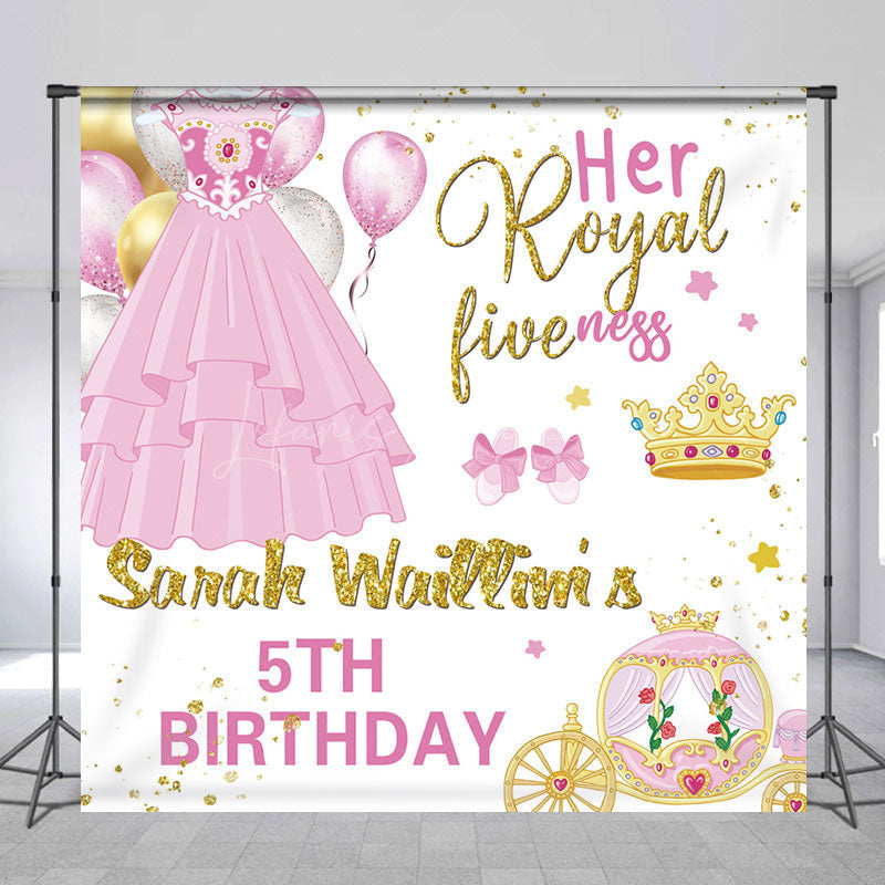 Lofaris Dress Royal Fiveness Custom Name Birthday Backdrop