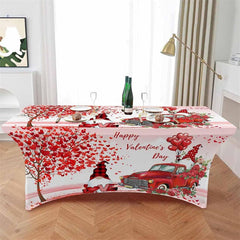 Lofaris Dwarfs Truck Rose Balloon Valentines Stretch Table Cover