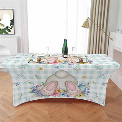 Lofaris Easter Blossom Flower Bunny Tail Fitted Stretch Table Cover