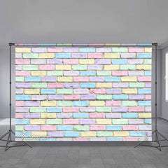 Lofaris Easter Bunny Colorful Brick Wall Room Set Backdrop