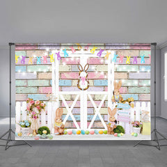 Lofaris Easter Bunny Colorful Brick Wall Room Set Backdrop