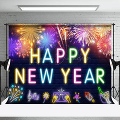 Lofaris Electronic Musical Notes Happy New Year Backdrop