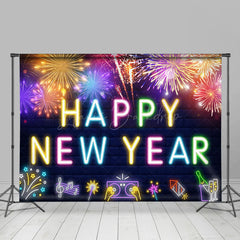 Lofaris Electronic Musical Notes Happy New Year Backdrop