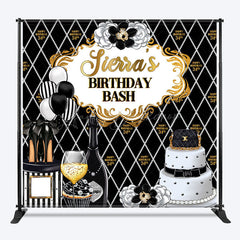 Lofaris Elegant Black Step And Repeat Custom Birthday Backdrop