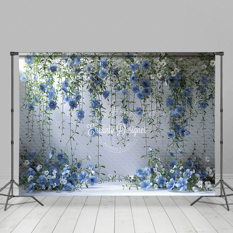 Lofaris Elegant Blue White Vine Flower Photography Backdrop