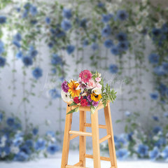 Lofaris Elegant Blue White Vine Flower Photography Backdrop