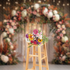 Lofaris Elegant Floral Arch Light Wedding Photo Backdrop