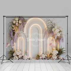 Lofaris Elegant Floral Plant White Arch Wall Wedding Backdrop